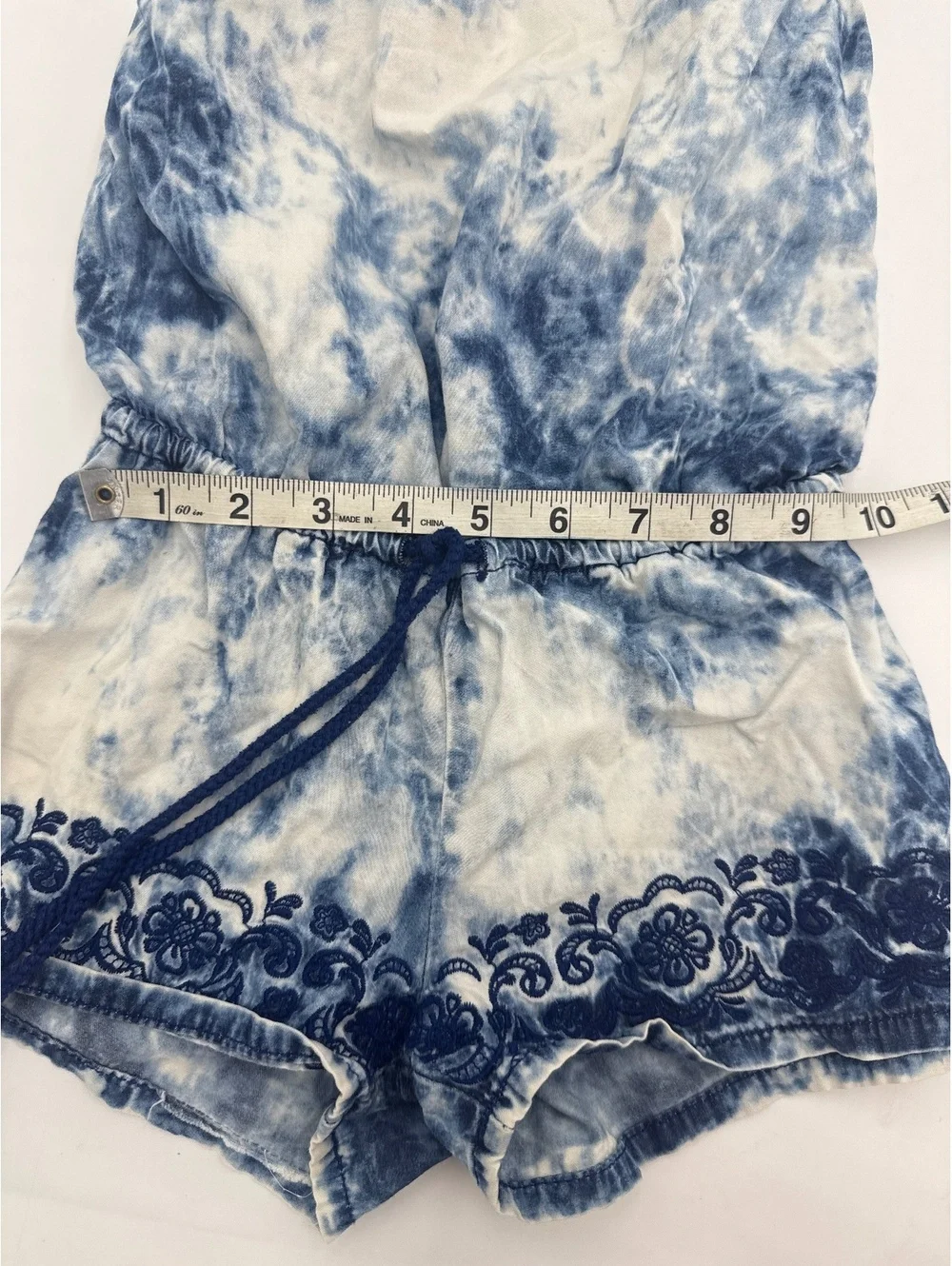 Justice Girls' Blue Tie-Dye Romper Size 7